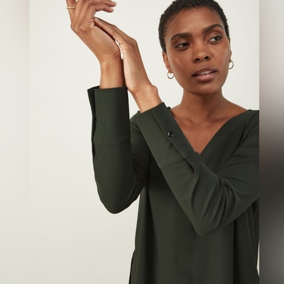 ADAY Something Tailored Shirt Moss Green Sz M - Picture 7 of 10